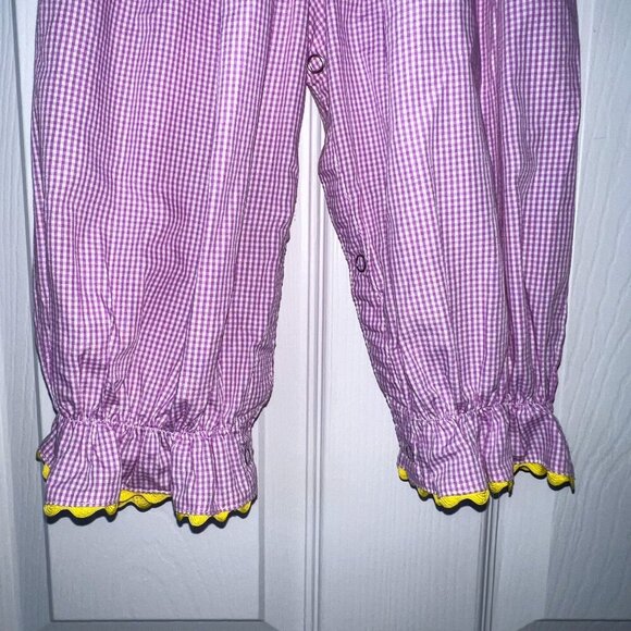 Remember Nguyen Smocked Purple/White Gingham Unicorn Romper Size 9M - Picture 5 of 6